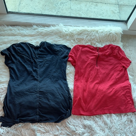 J. Crew bundle of 2 red and blue shirts size xs and small - Picture 2 of 3